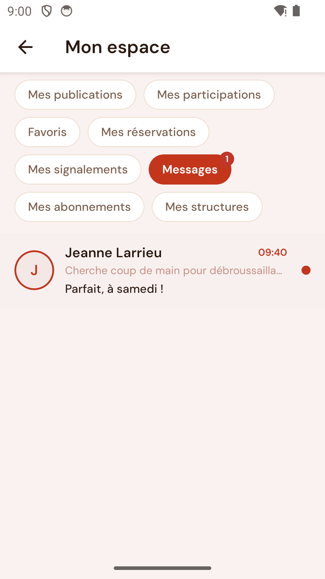 Messagerie privée entre habitants